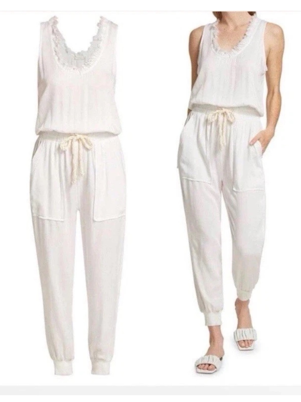 NEW Ramy Brook Ivory White Jumpsuit Size Medium